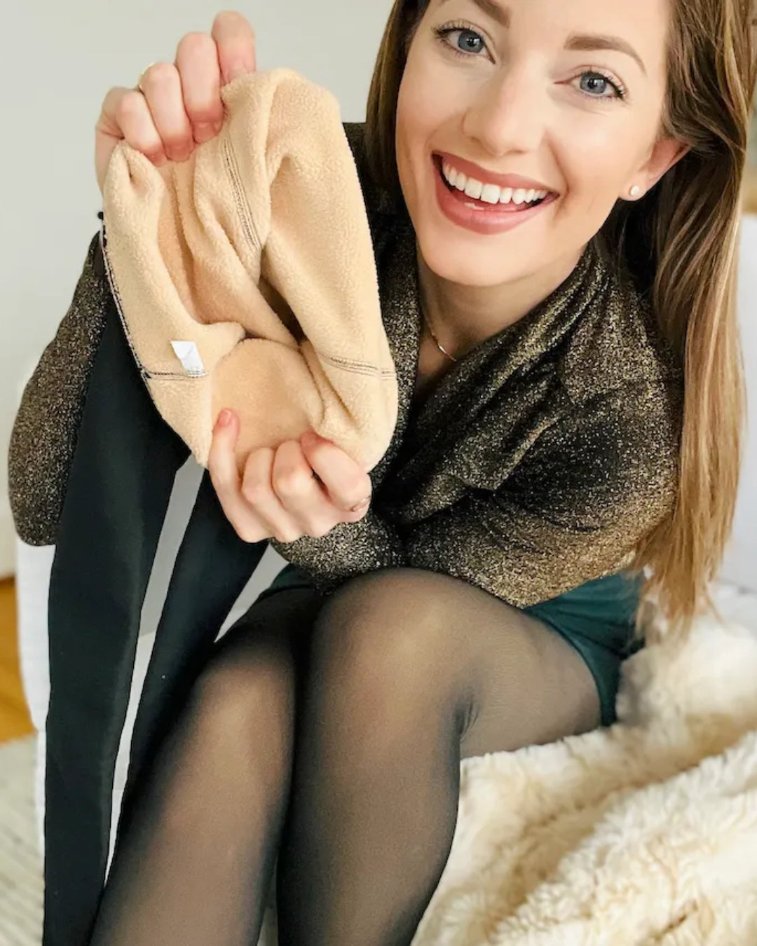 Leggings Transparentes Térmicos con Forro Polar y Control de Abdomen