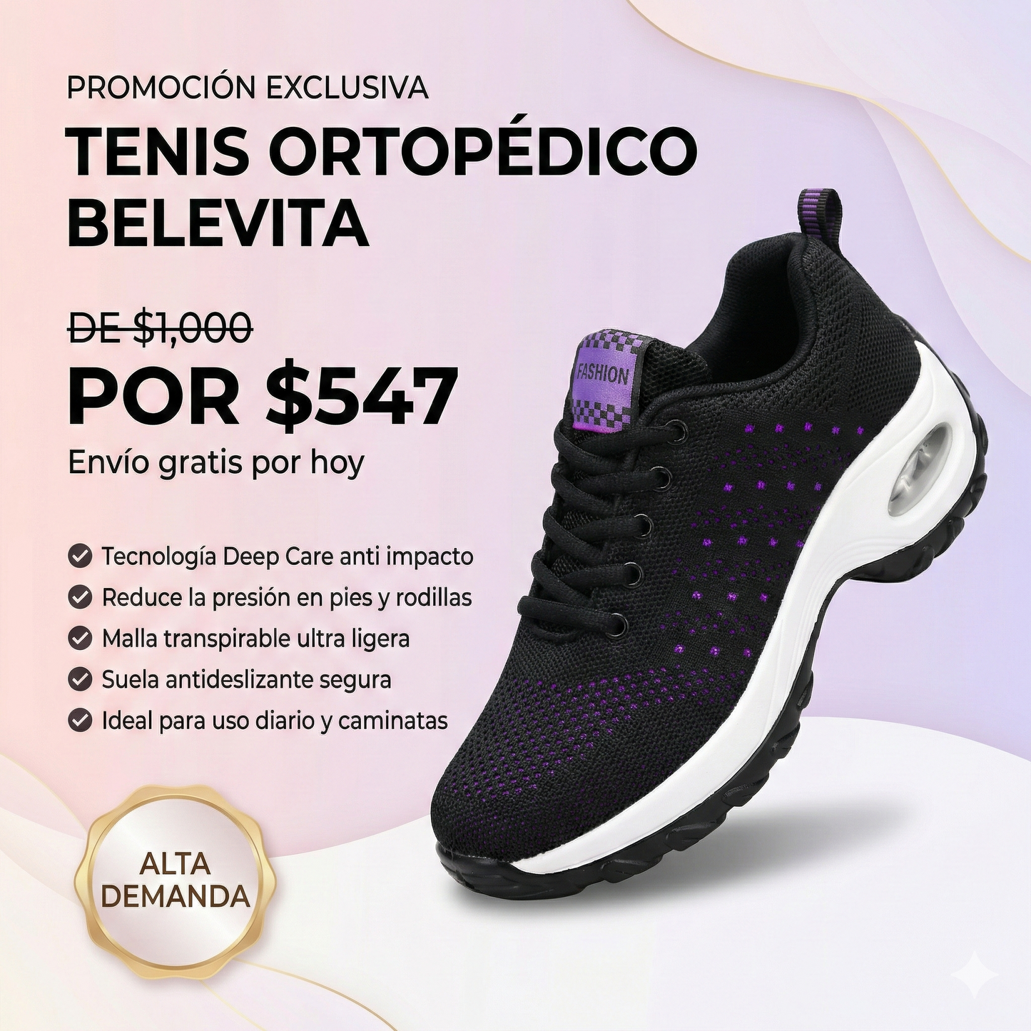 Tenis Anatómico Ortopédico Belevita – Tecnología de Amortiguación