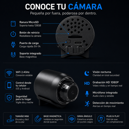 Mango Vision – Mini Cámara de Seguridad HD 1080P