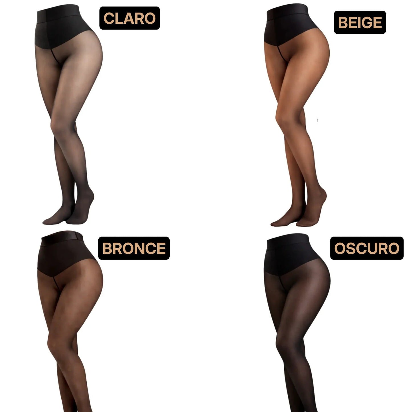 Leggings Transparentes Térmicos con Forro Polar y Control de Abdomen