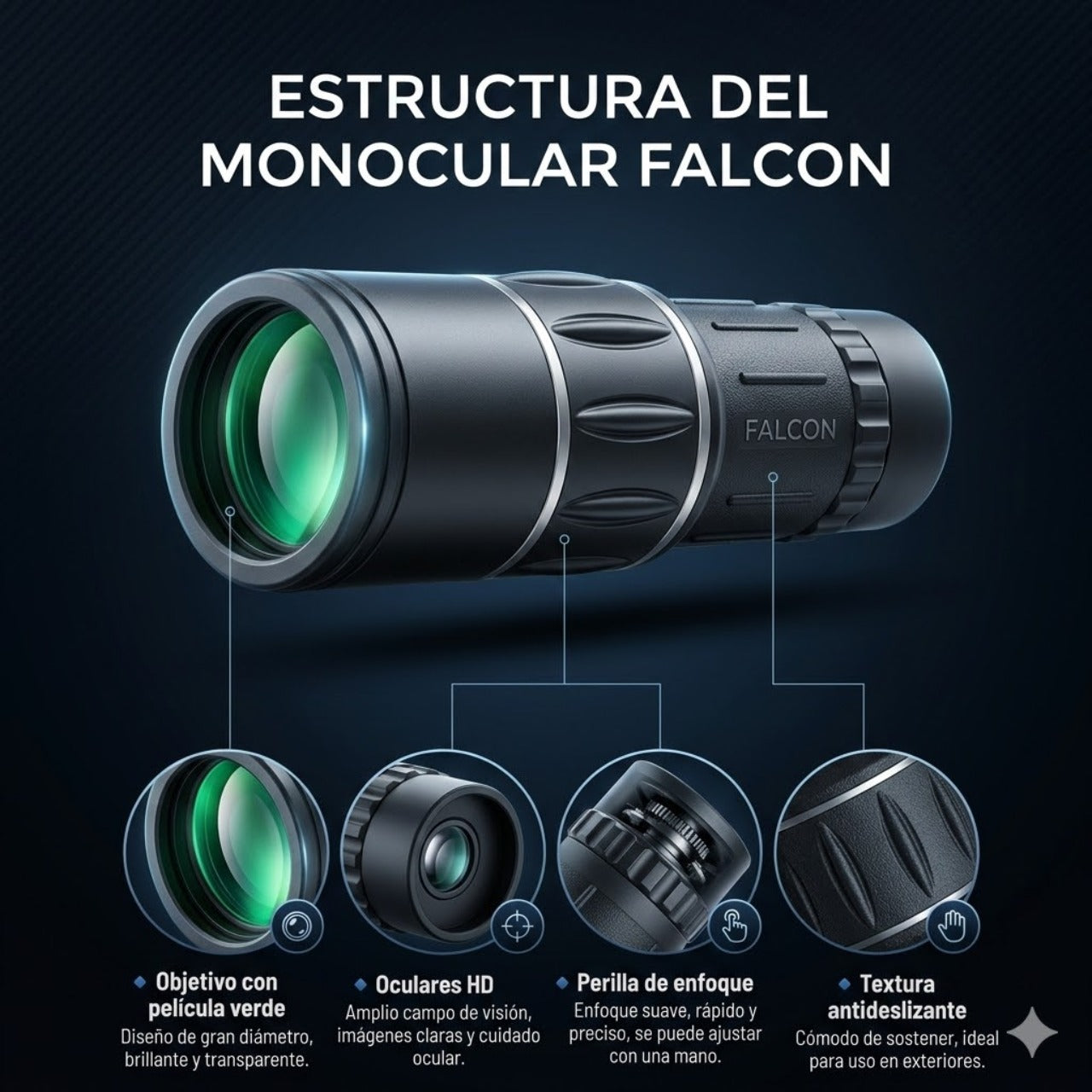 Telescopio Portátil con Visión Nocturna Falcon