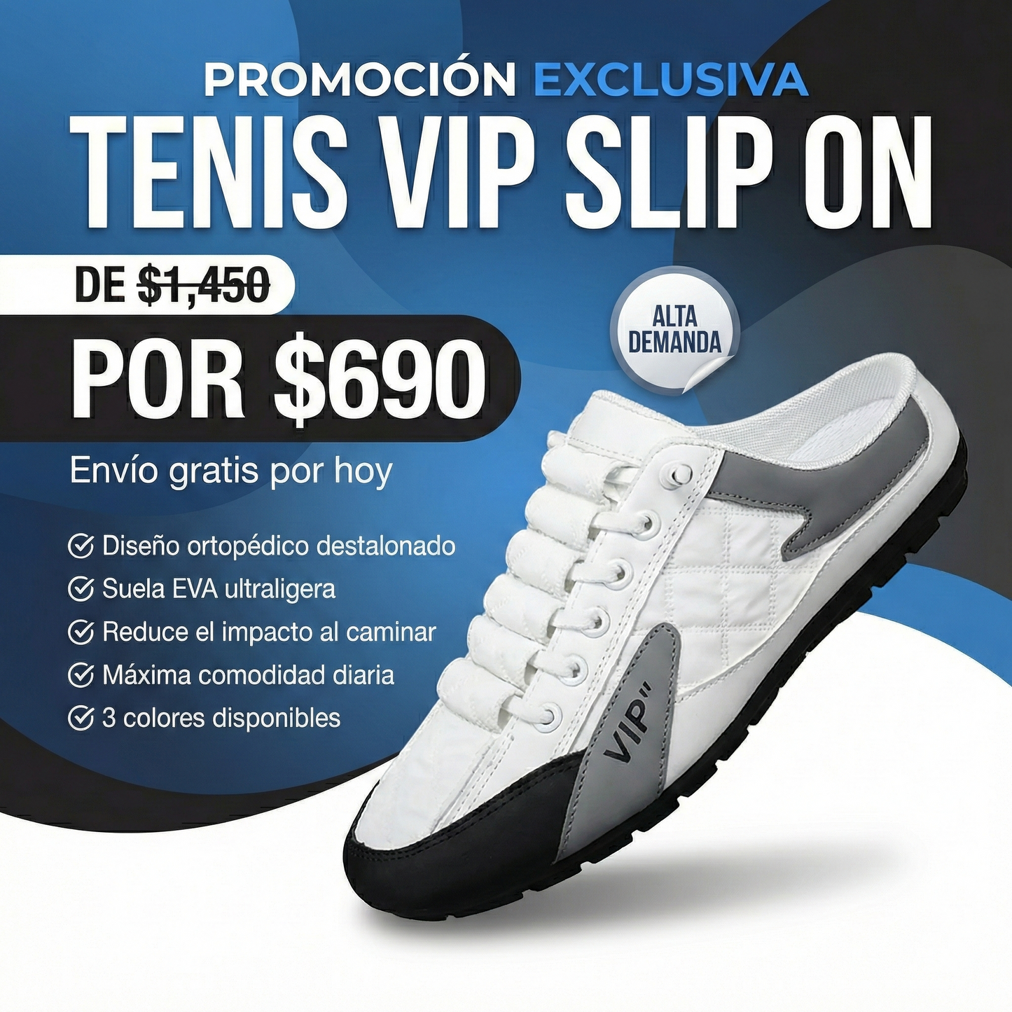 Tenis VIP Ortopédicos Slip On - Comodidad y Estilo